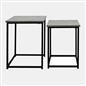 Nest of Tables Square Wood Top Modern End Side Living Room Home Decor Set of 2