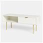OHS Ribbed Coffee Table with Drawer Engineered Wood Shelf Storage Home Decor