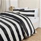 OHS Stripe Bedding Set Microfibre Reversible Duvet Cover with Pillowcase