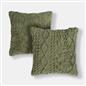 OHS Cable Knit Cushion Covers 2 Pack Sherpa Square Pillowcases Home Decor