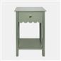 OHS Scallop Bedside Wood Nightstand 1 Drawer Storage Unit End Table Home Decor