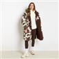 OHS Coat Drying Robe Animal Print Sherpa Lined Water Resistant Oversized