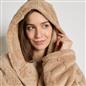OHS Tufted Dressing Gown Soft Fleece Robe Thermal Bathrobe Hooded Loungewear