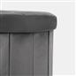 OHS Folding Ottoman Storage Box Footstool Tub Space Saving Velvet Seat