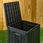 OHS Garden Storage Box Weather Resistant Plastic Wood Effect Outdoor Organiser