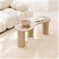 OHS Madison Coffee Table Ribbed MDF Irregular Living Room Home Decor