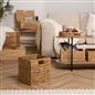 Natural Storage Cube Folding Rope Organiser Woven Wicker Hamper Strong Eco Box