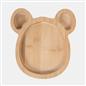 Wooden Bear Plate Kids Food Serving Board Natural Bamboo Kitchen Home Platter