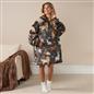 OHS Pet Print Loungewear Set Hoodie Blanket Sherpa Lined Fleece Winter Nightwear