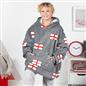 Kids Hoodie Blanket Oversized Sherpa Fleece Jumper Sweatshirt Soft Warm Throw