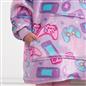 Gaming Hoodie Blanket Sherpa Fleece Throw Sweatshirt Oversized Warm, Lilac