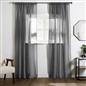 OHS Linen Look Voile Net Curtains 2 Panels Rod Slot Top Pair Home Set 55x87
