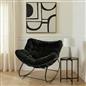 OHS Rocking Chair Ribbed or Smooth Faux Fur Upholstered Metal Frame Cushioned