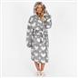 OHS Teddy Marl Dressing Gown Prints Ladies Warm Womens Loungewear Bathrobe