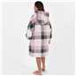 Dreamscene Check Hoodie Blanket Soft Wearable Sherpa Oversized Sweatshirt, Blush