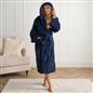 OHS Ribbed Fleece Dressing Gown Luxury Warm Supersoft Loungewear Ladies Robe