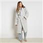 OHS Braided Fleece Dressing Gown Robe Womens Supersoft Hooded PJ Loungewear