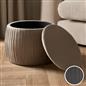 Ottoman Storage Stool Matte Velvet Pleated Home Decor Vanity Pouffe Chair Seat