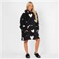 OHS Heart Print Hoodie Blanket Oversized Adult Fleece Sherpa Throw Jumper
