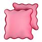OHS Scallop Edge Cushion Covers Matte Velvet Square Pillowcases Filled Multipack