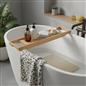 OHS Bamboo Bath Tub Rack Storage Bathroom Caddy Shelf Tray Soap Holder Tidy Unit