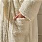 OHS Teddy Fleece Dressing Gown Floor Length Hooded Bathrobe Winter Loungewear