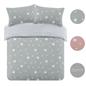 OHS Stars Teddy Fleece Duvet Cover with Pillowcase Soft Plush Bedding Set