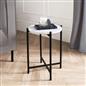 OHS Round Side Table Coffee End Tables with Metal Frame Decorative Nightstand