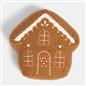 OHS Gingerbread House Cushion Xmas Festive Decor Novelty Scatter Pillow, Brown