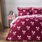 OHS Bow Reversible Duvet Cover Set with Pillowcase Polycotton Microfibre Bedding