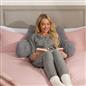 OHS Teddy Fleece Reading Pillow Cuddle Cushion with Arms Lumbar Bed Chair