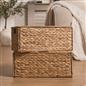 Natural Storage Cube Folding Rope Organiser Woven Wicker Hamper Strong Eco Box
