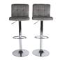 Adjustable Bar Stools x 2 Velvet Swivel Pub Seat Kitchen Breakfast Counter Chair