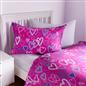 Neon Heart Duvet Cover Bedding Set Reversible with Pillowcase Kids Single Double