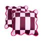 OHS Checkerboard Cushion Covers Scallop Edge Matte Velvet Square Pillowcases