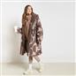 OHS Drying Changing Robe Geo Print Sherpa Lined Water Resistant Oversize Coat