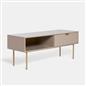 OHS Ribbed Coffee Table with Drawer Engineered Wood Shelf Storage Home Decor