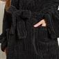 OHS Tufted Dressing Gown Soft Fleece Robe Thermal Bathrobe Hooded Loungewear