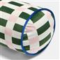 OHS Checkerboard Print Bolster Pillow Piped Matte Velvet Back Support Cushion