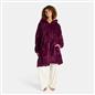 OHS Ribbed Flannel Hooded Blanket Fleece Wearable Throw Warm Oversized Hoodie