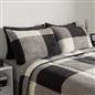 OHS Check Coverless Duvet Pillowcase Bedding Set Teddy Fleece Gingham 10.5 TOG
