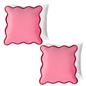 OHS Scallop Edge Cushion Covers Matte Velvet Square Pillowcases Filled Multipack