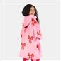 OHS Bows Print Hooded Blanket Adult Kids Sherpa Lined Winter Family Hoodie