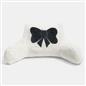 OHS Embroidered Bow Cuddle Cushion Teddy Fleece Reading Pillow with Arms