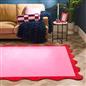 OHS Scallop Edge Rug Non Slip Soft Modern Carpet Living Room Bedroom