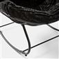 OHS Rocking Chair Ribbed or Smooth Faux Fur Upholstered Metal Frame Cushioned