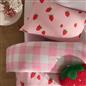 Strawberry Duvet Cover Quilt Set Pillowcase Bed Reversible Check Gingham Bedding