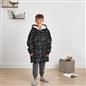 Dreamscene Game Remote Hoodie Blanket Soft Fleece Oversized Kids Throw, Black