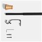 OHS 120-200cm Curtain Pole Extendable Metal 16mm Ball Trumpet Twist Finnials