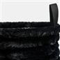 OHS Ribbed Storage Basket with Handles Faux Fur Compact Bucket Organiser